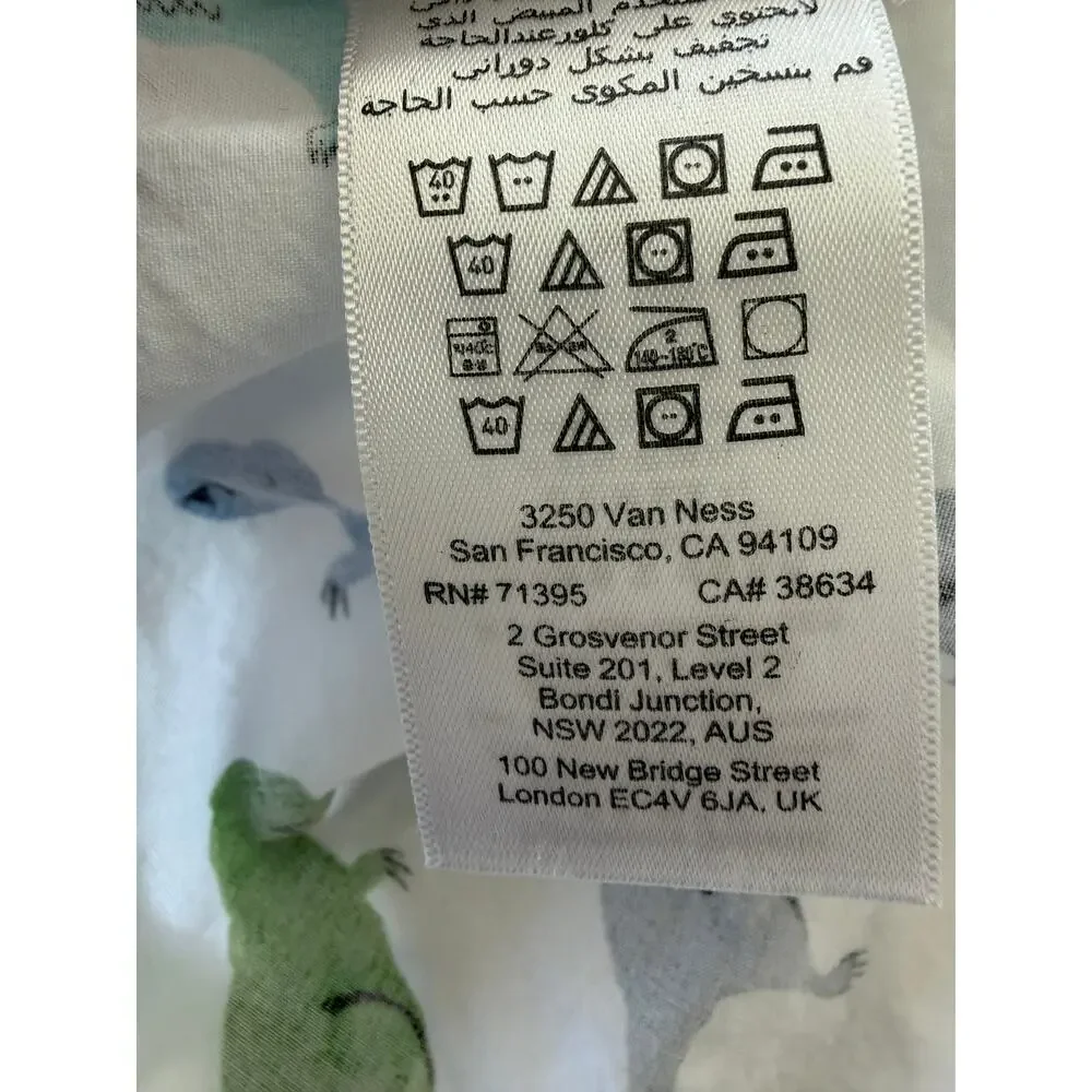 Pottery Barn Kids Dinosaur Twin Flat Sheet Organic Cotton Dino Bedding Child